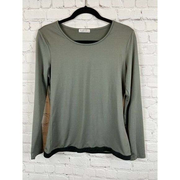 EKOUAER gray knit long sleeve stretch thermal top pullover L - Picture 1 of 6
